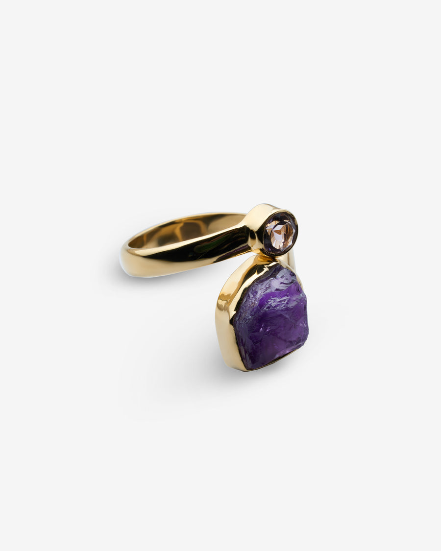 Bague double composée en Améthyste 18K