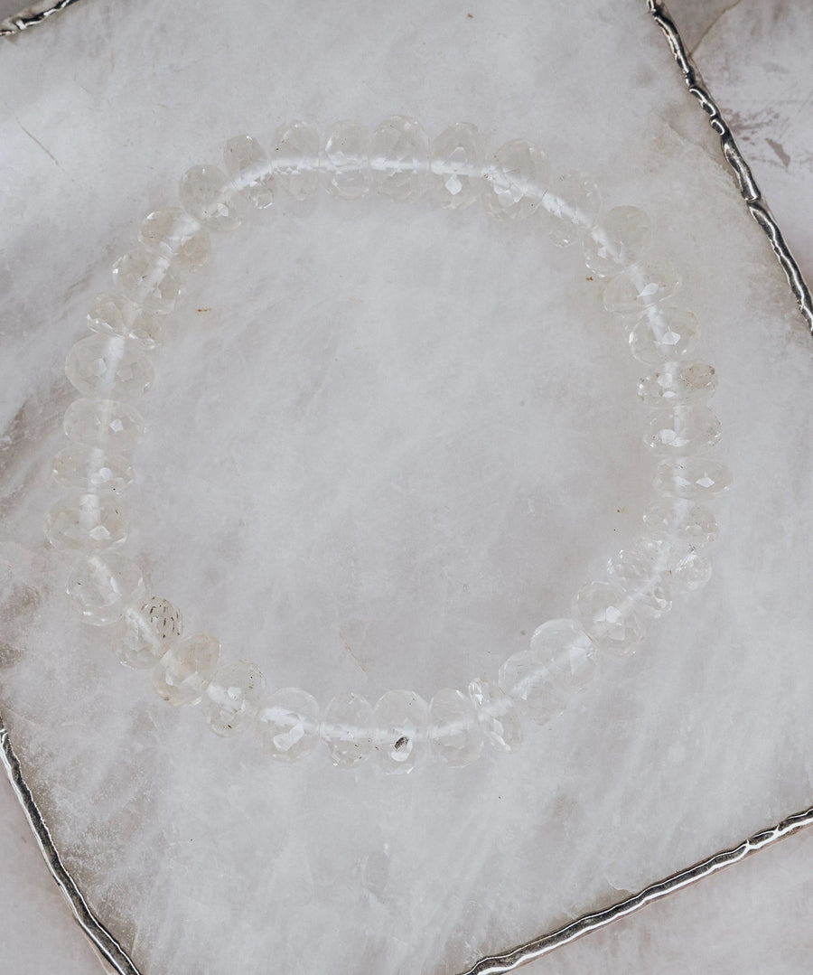 Bracelet à facettes en quartz clair