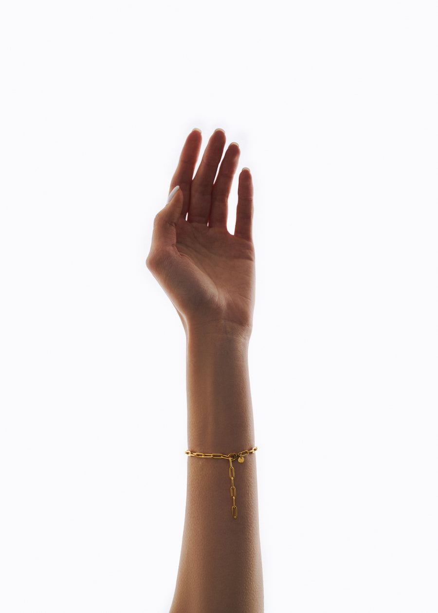 Silver chain 18K gold plated bracelet
