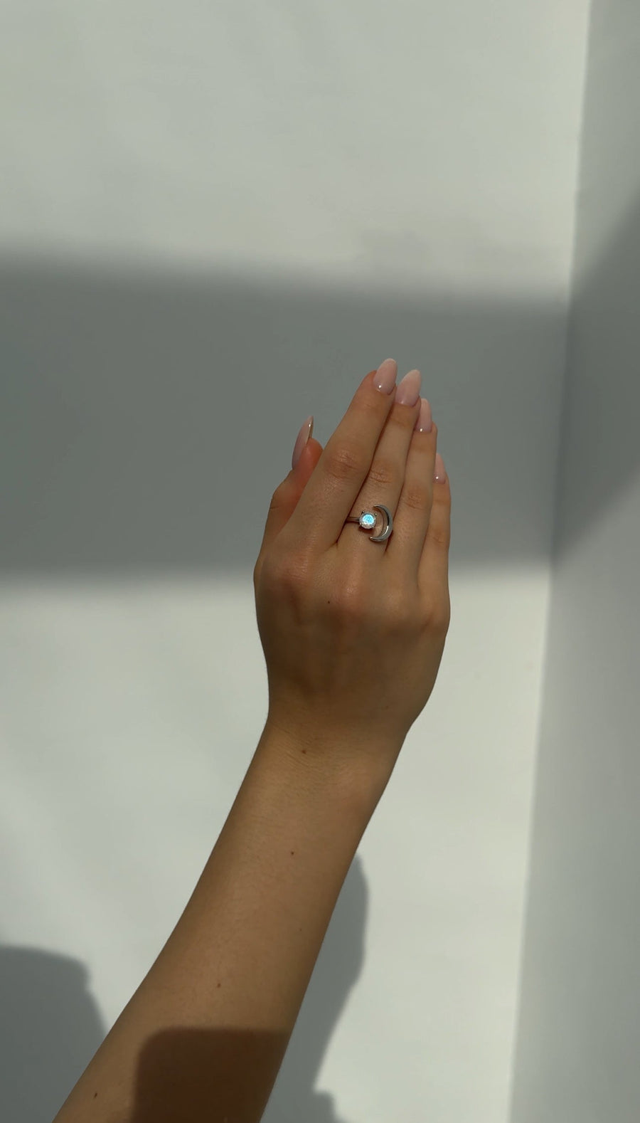 Bague lune en argent et pierre de lune