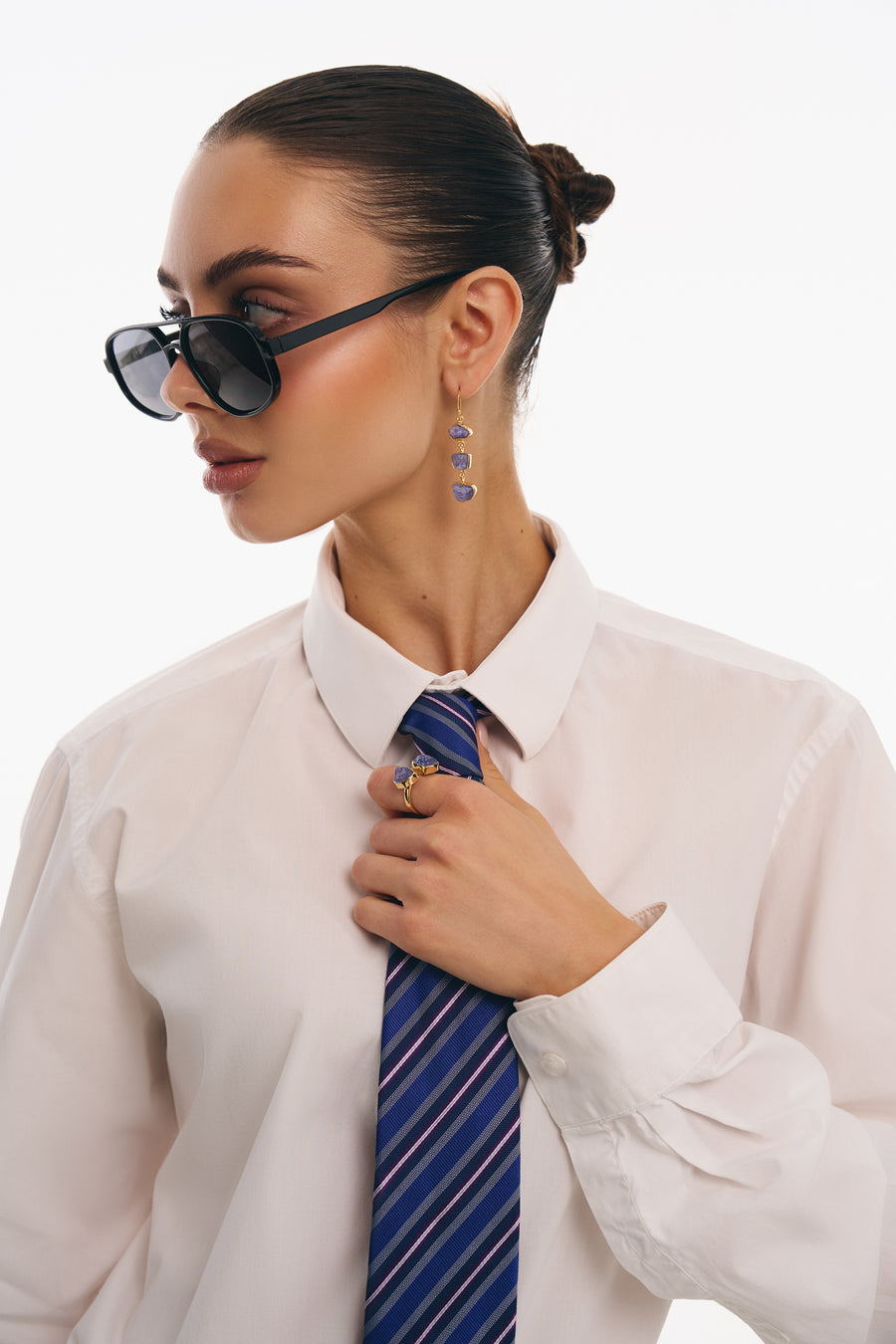 Tanzanite triple 18K earrings