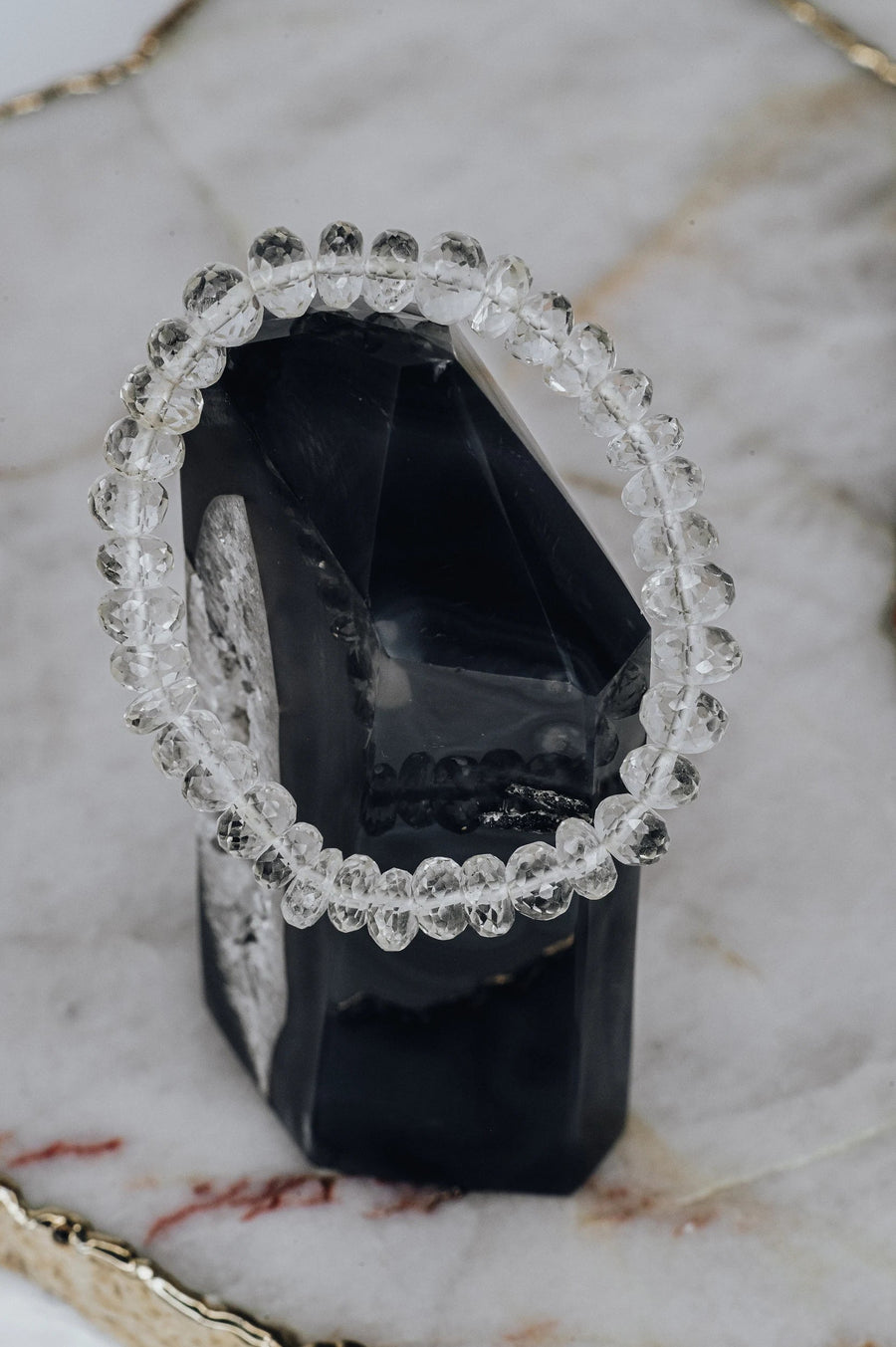 Bracelet à facettes en quartz clair
