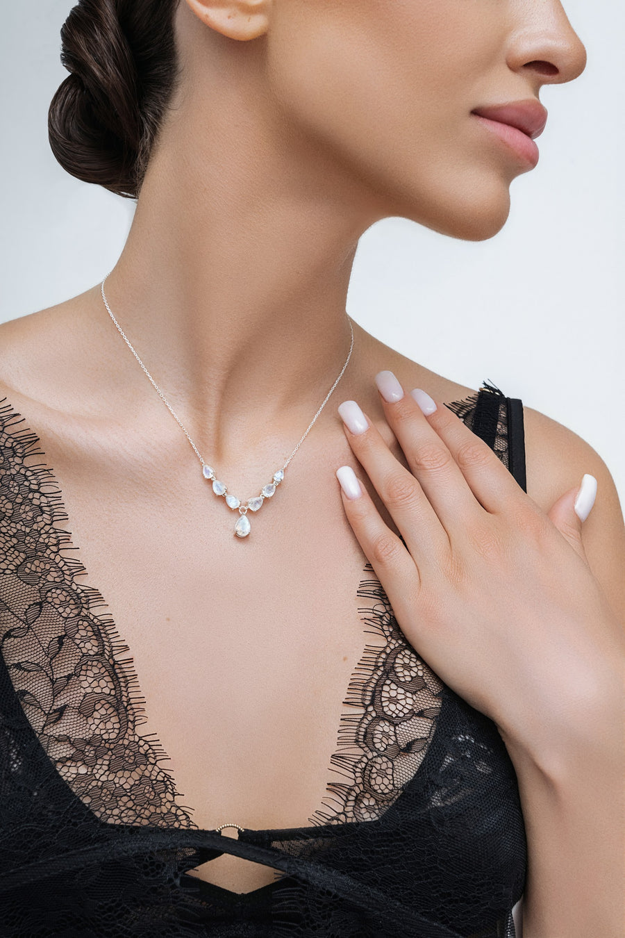 Moonstone teardrop necklace