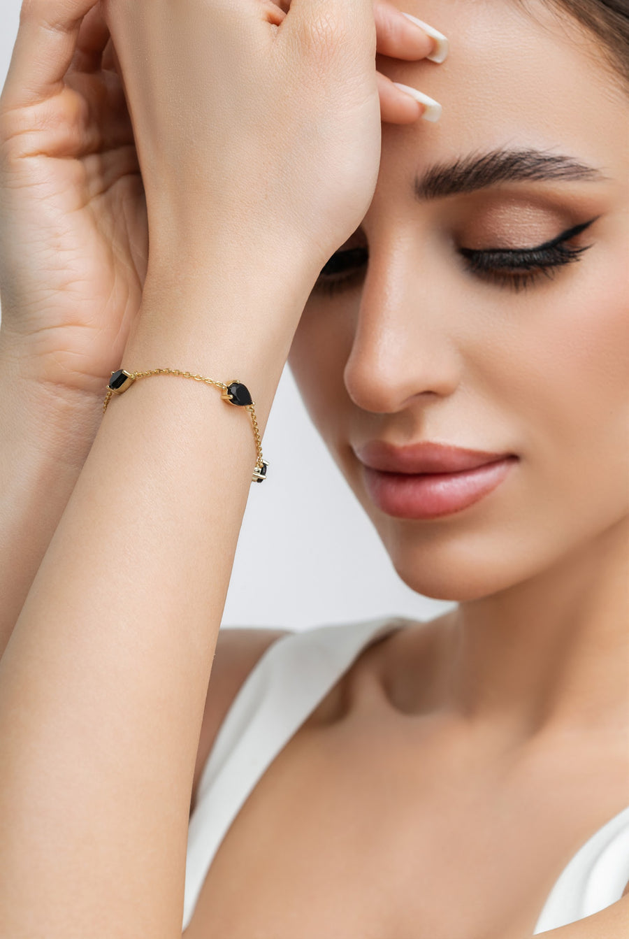 Bracelet Larme en Onyx Noir