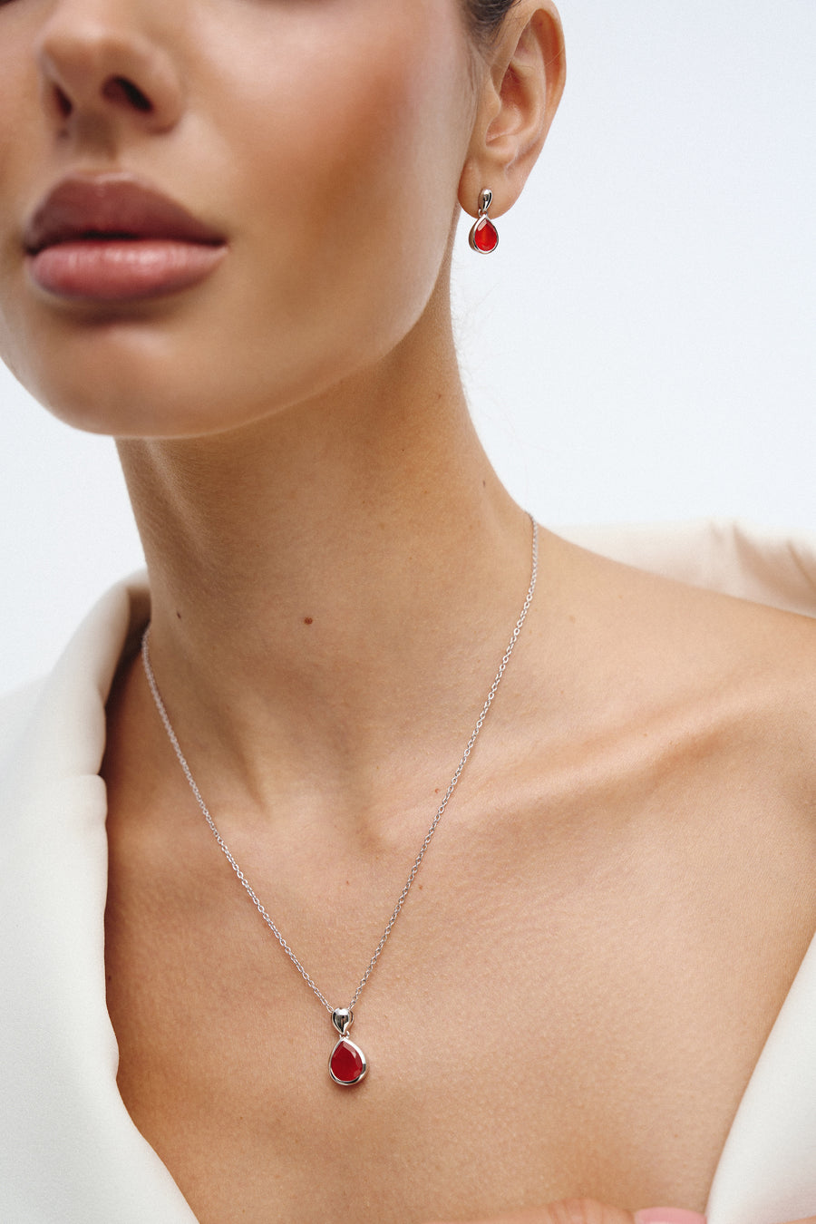 Carnelian teardrop necklace