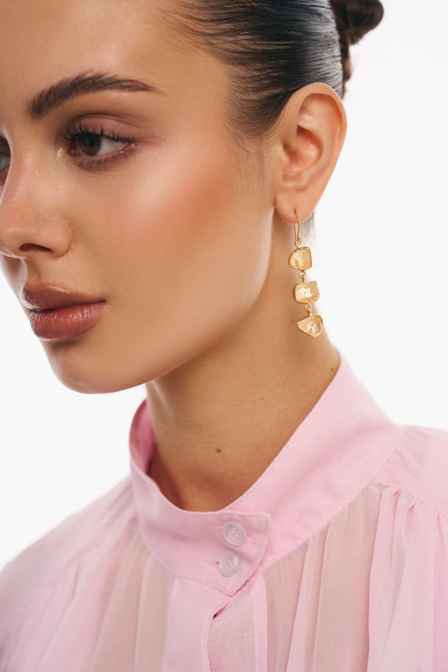 Citrine triple 18K earrings
