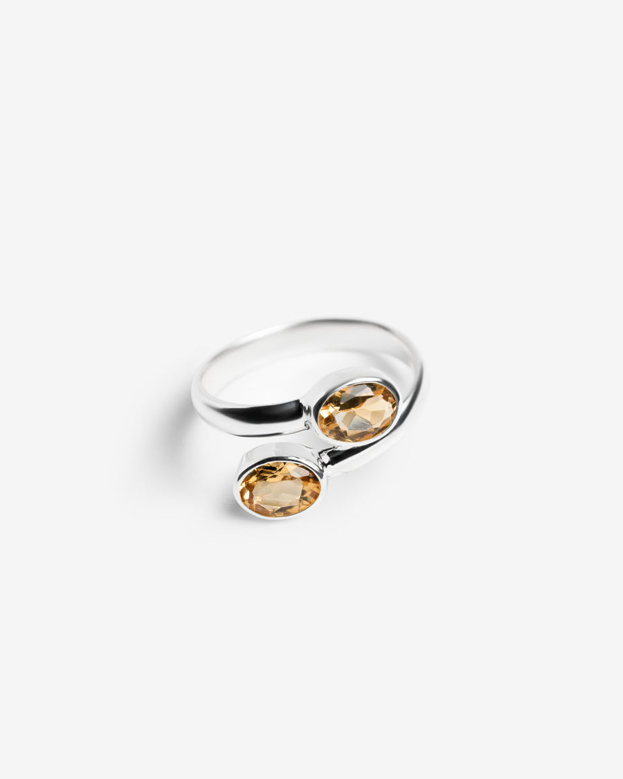 Citrine oval ring