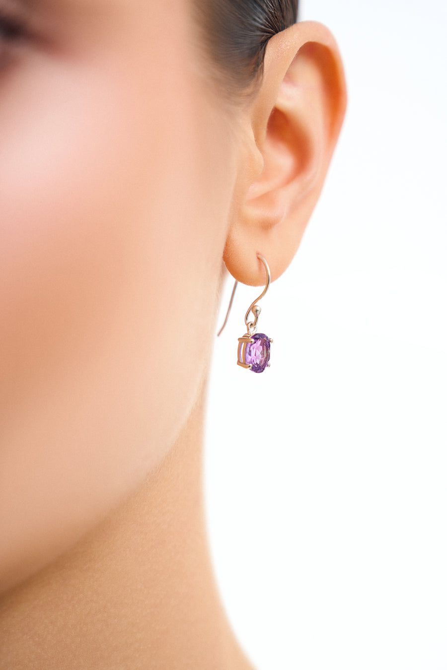 Amethyst oval earrings