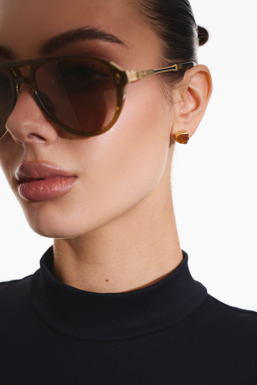 Citrine 18K stud earrings