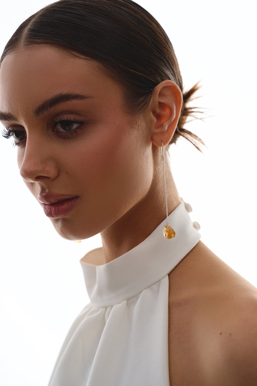 Citrine drop hook earrings