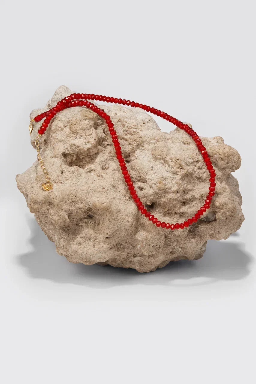 Collier en cornaline à facettes