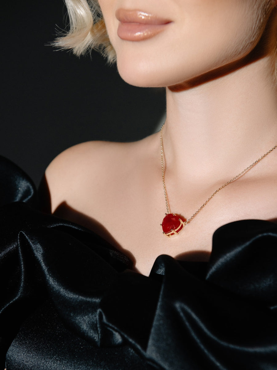 Carnelian heart necklace