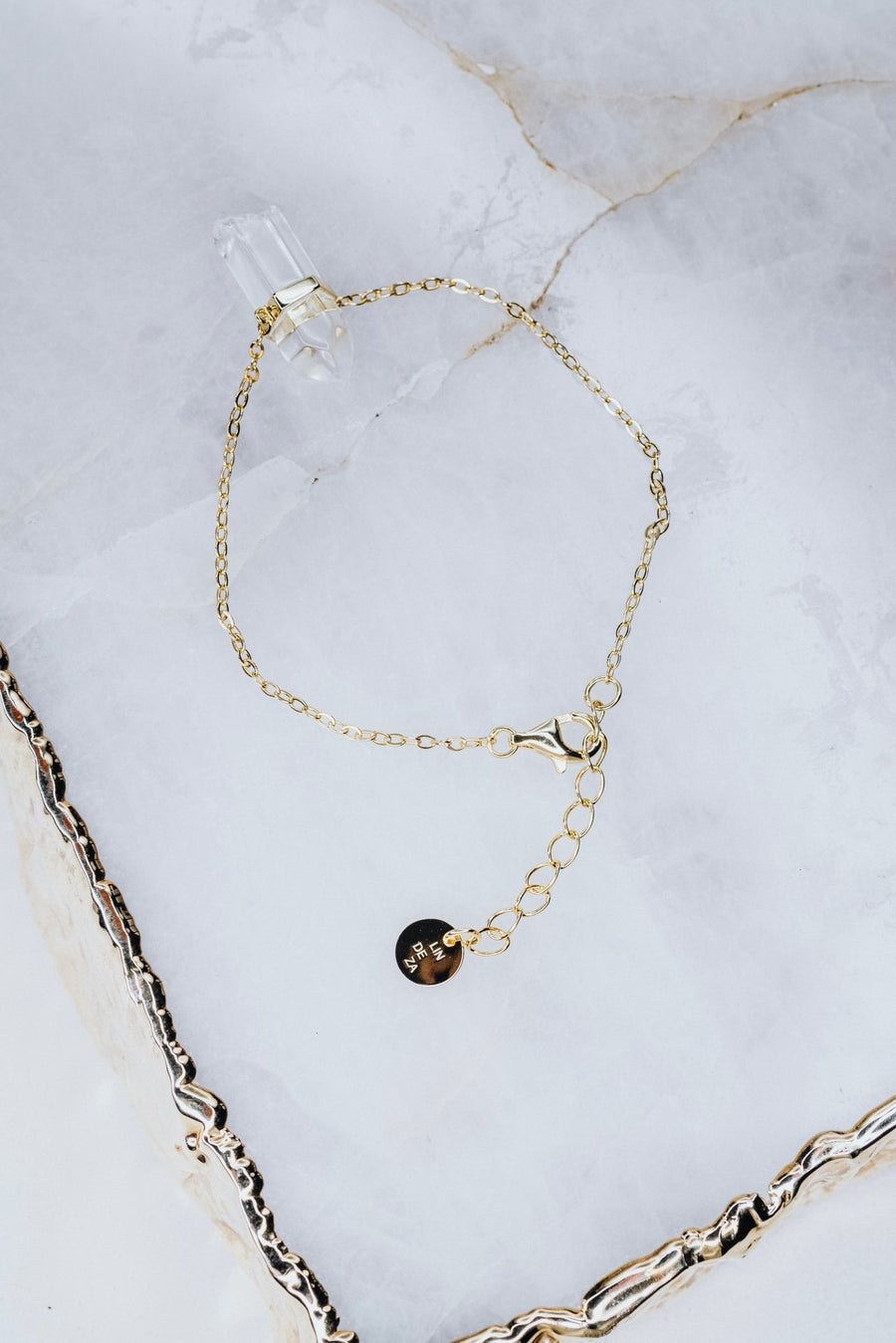 Bracelet en argent sterling avec quartz clair