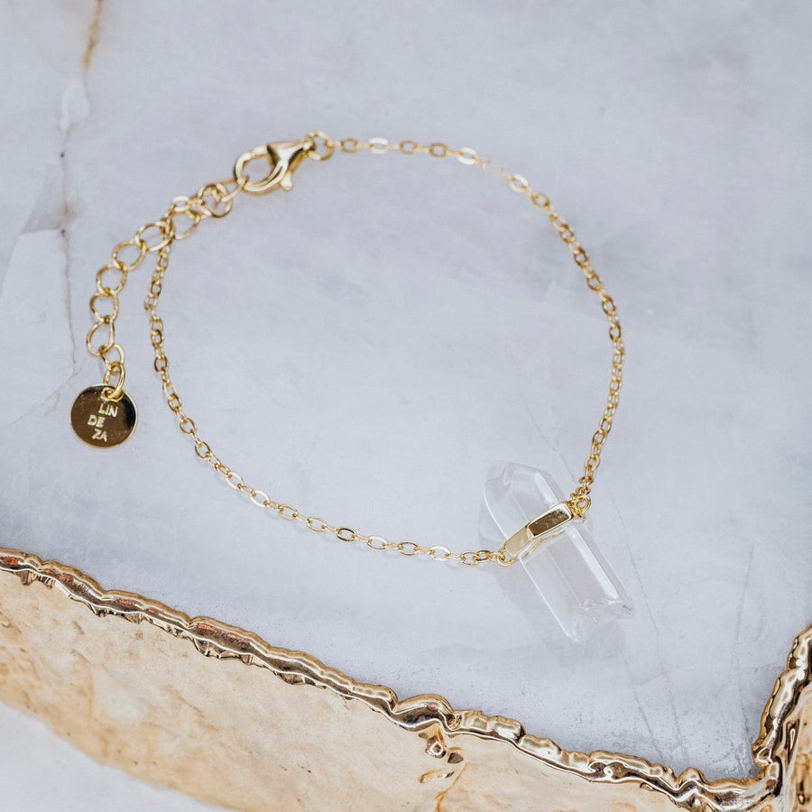 Bracelet en argent sterling avec quartz clair