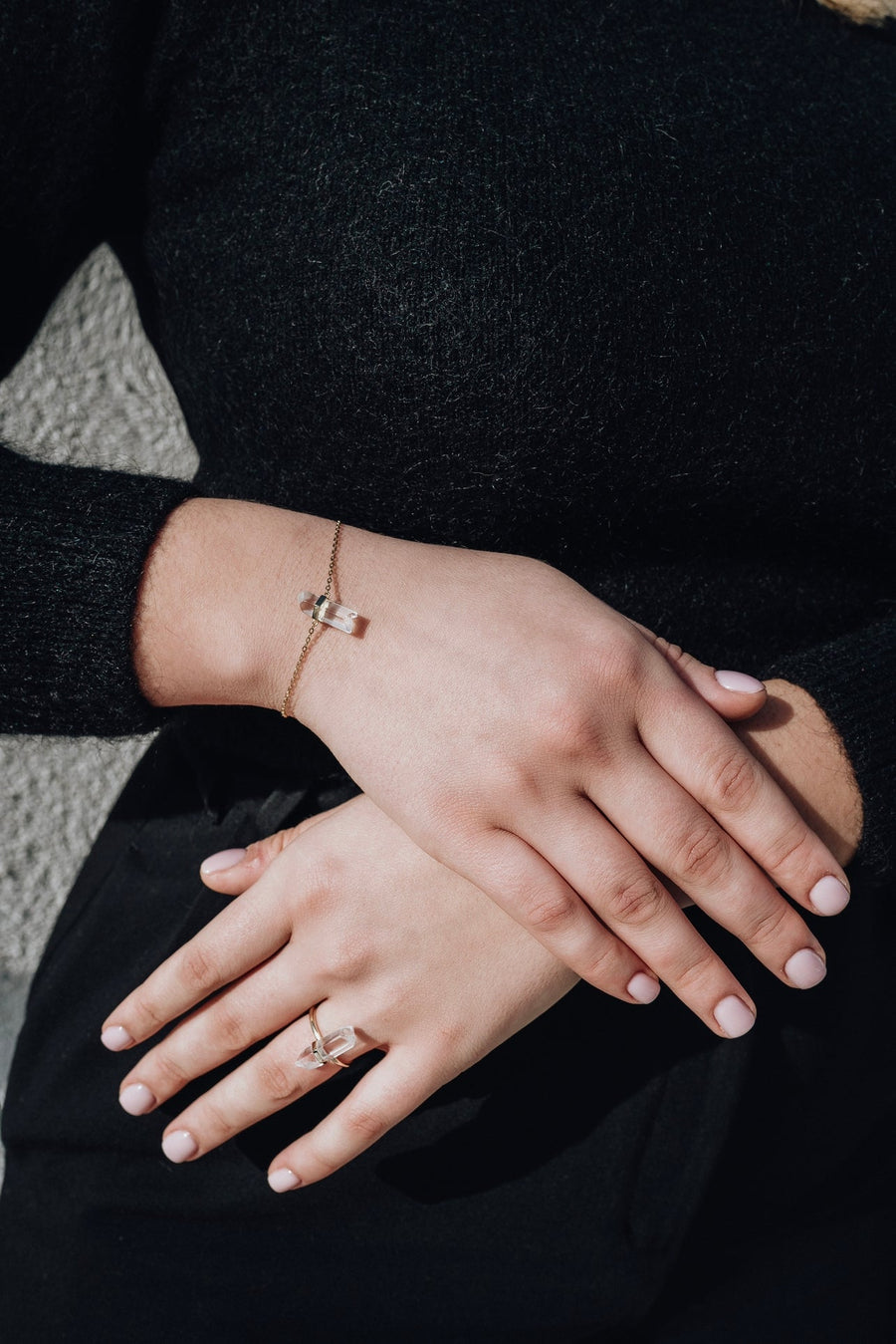 Bague en quartz clair