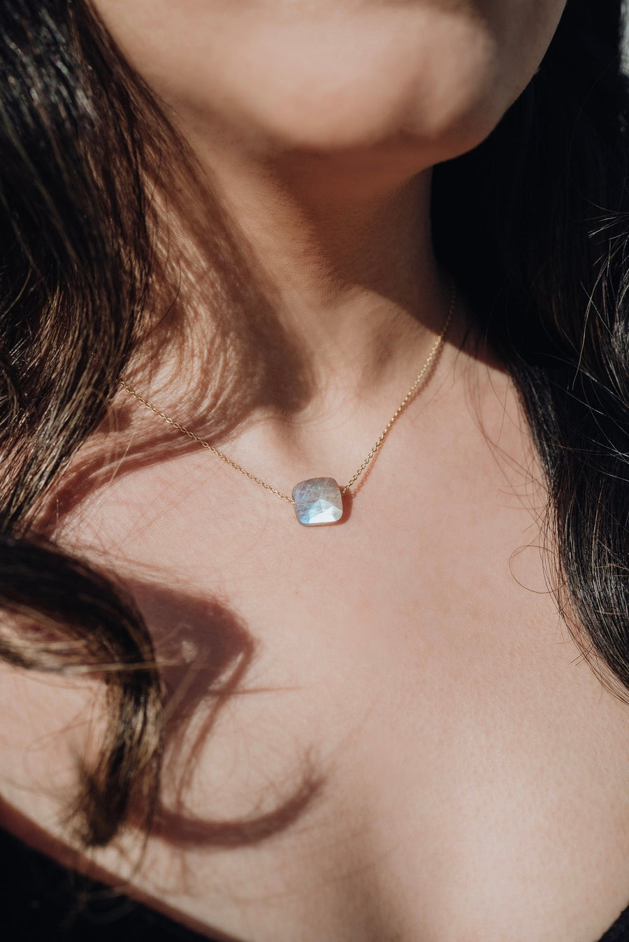 Collier en labradorite carrée