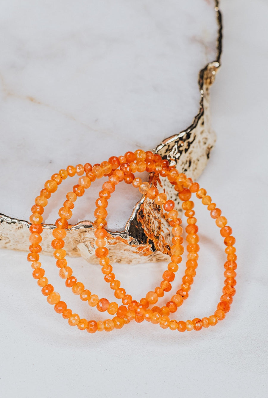 Bracelet à facettes en cornaline