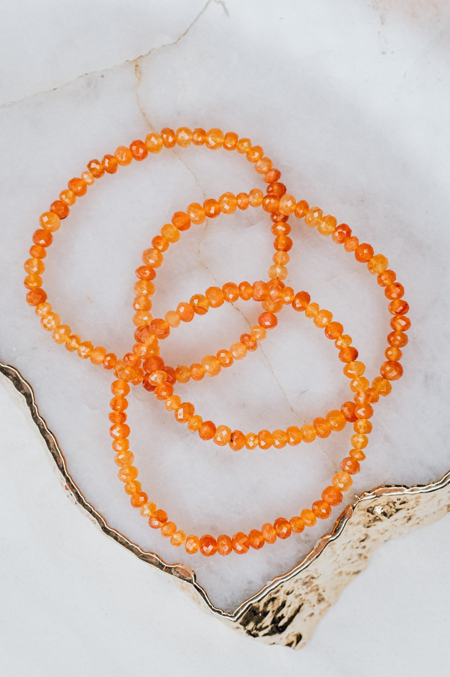 Bracelet à facettes en cornaline