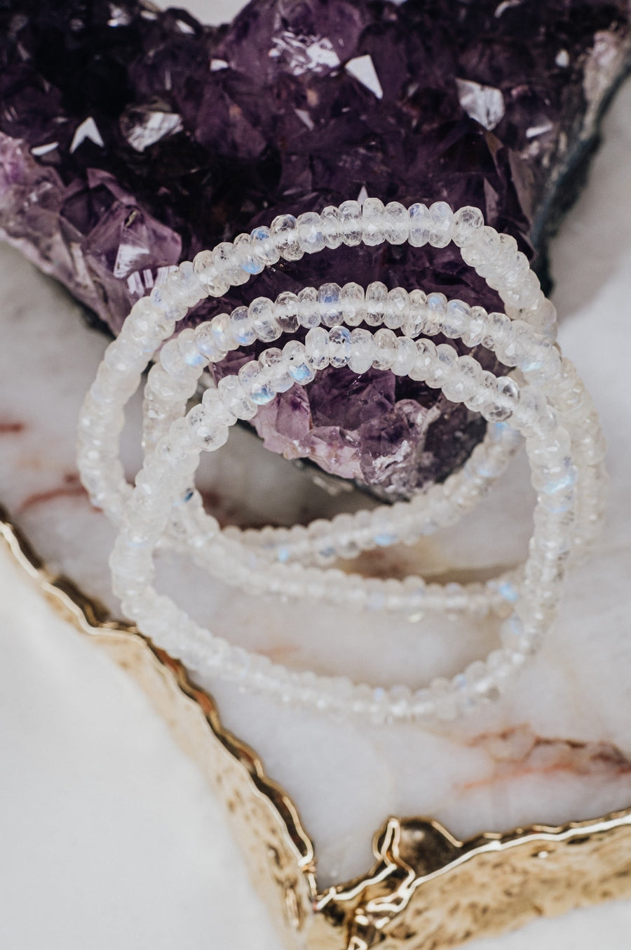 Bracelet à facettes en pierre de lune