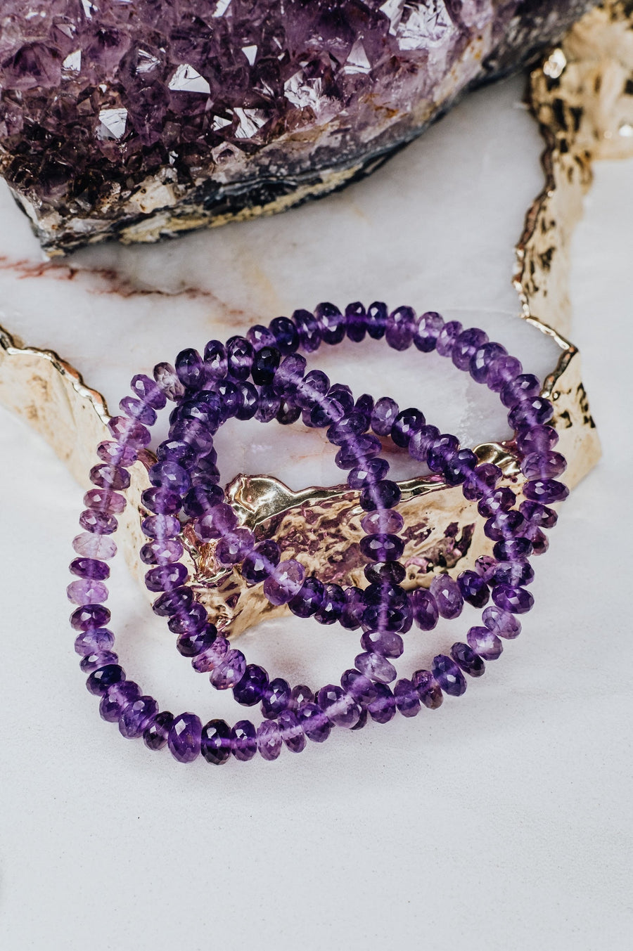 Bracelet à facettes en améthyste