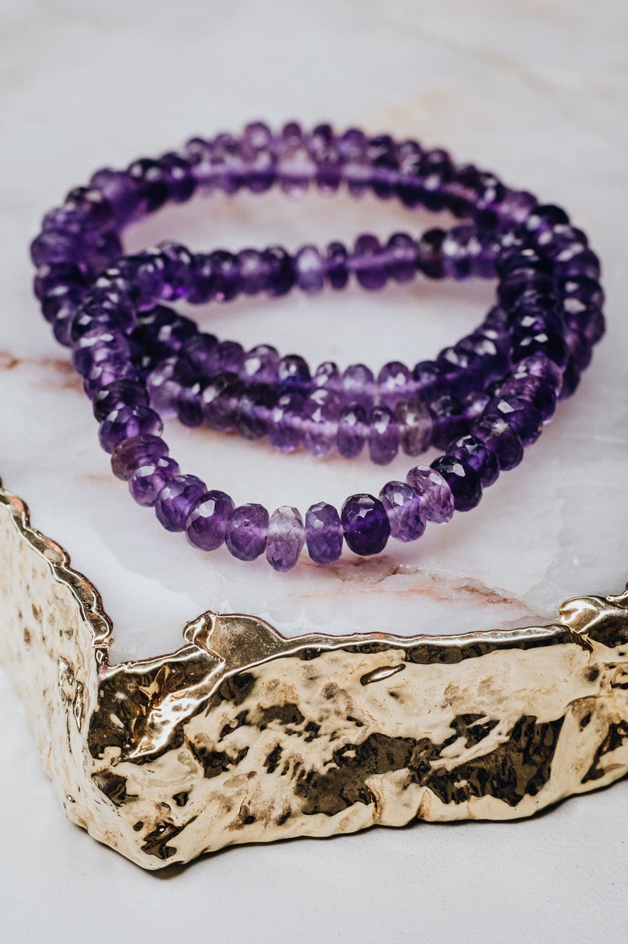 Bracelet à facettes en améthyste