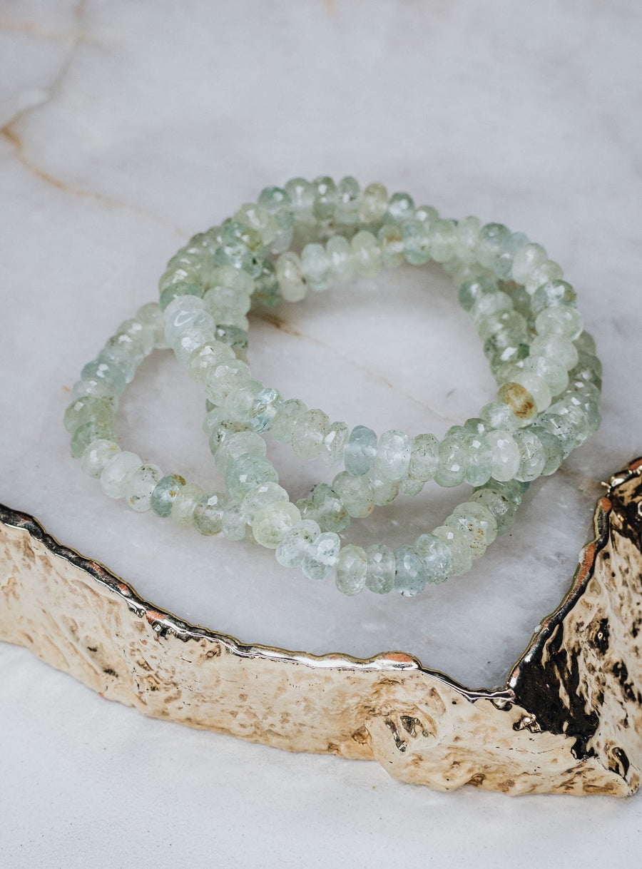 Bracelet aigue-marine à facettes