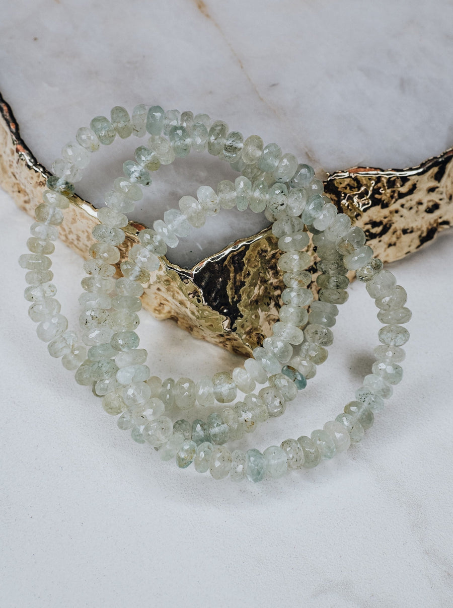 Bracelet aigue-marine à facettes