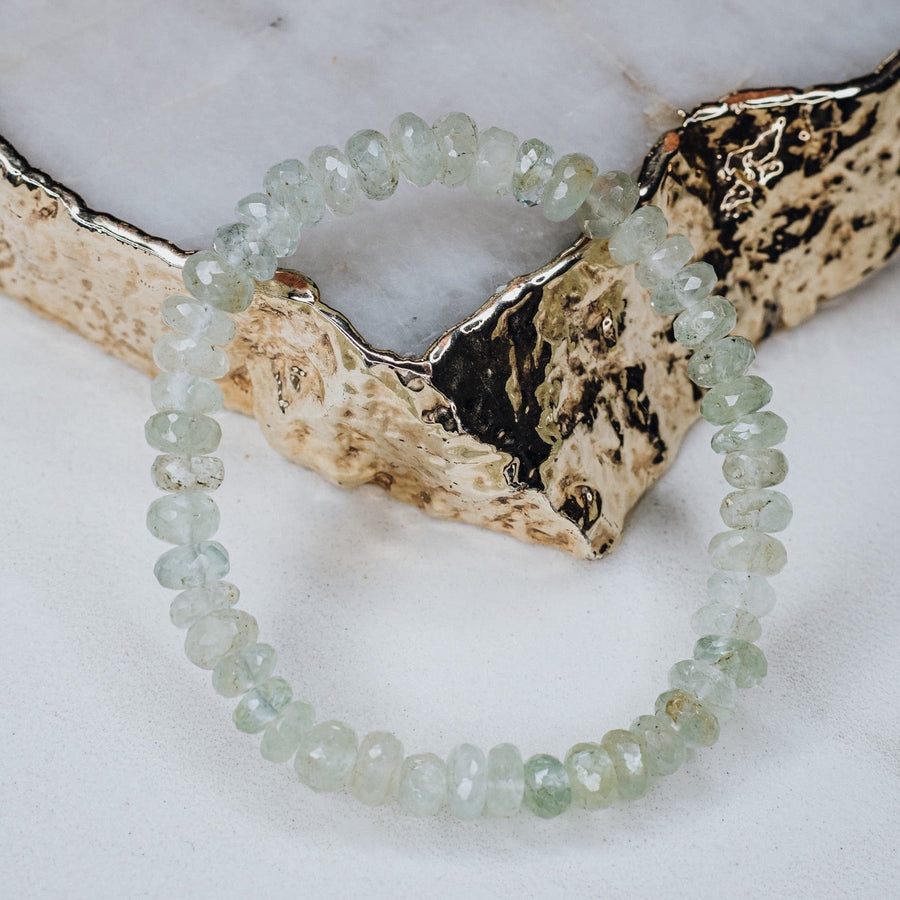 Bracelet aigue-marine à facettes