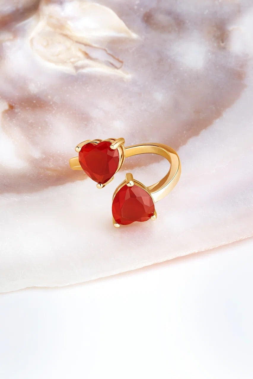 Carnelian heart ring