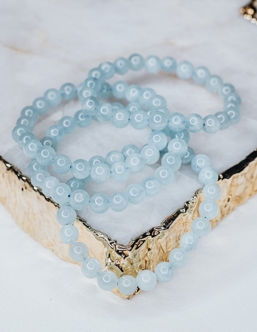 Bracelet en perles d’aigue-marine