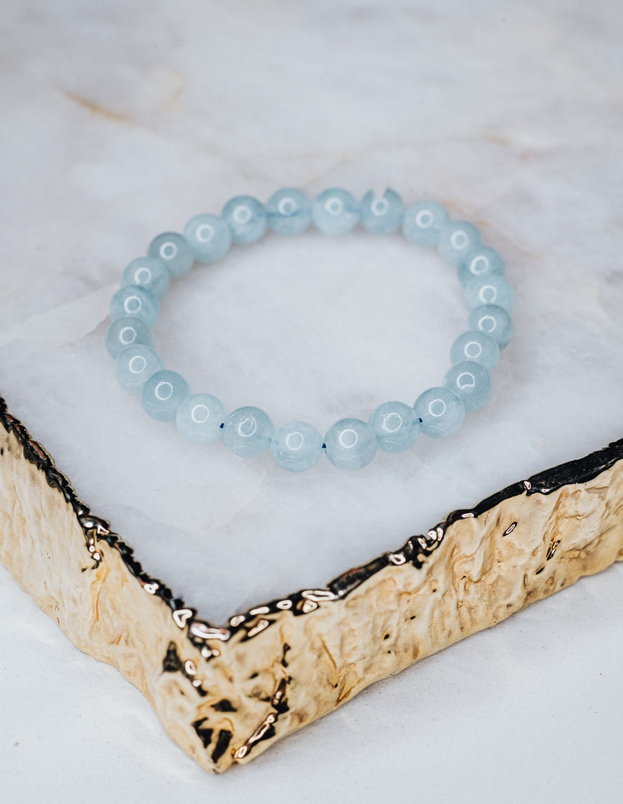 Bracelet en perles d’aigue-marine