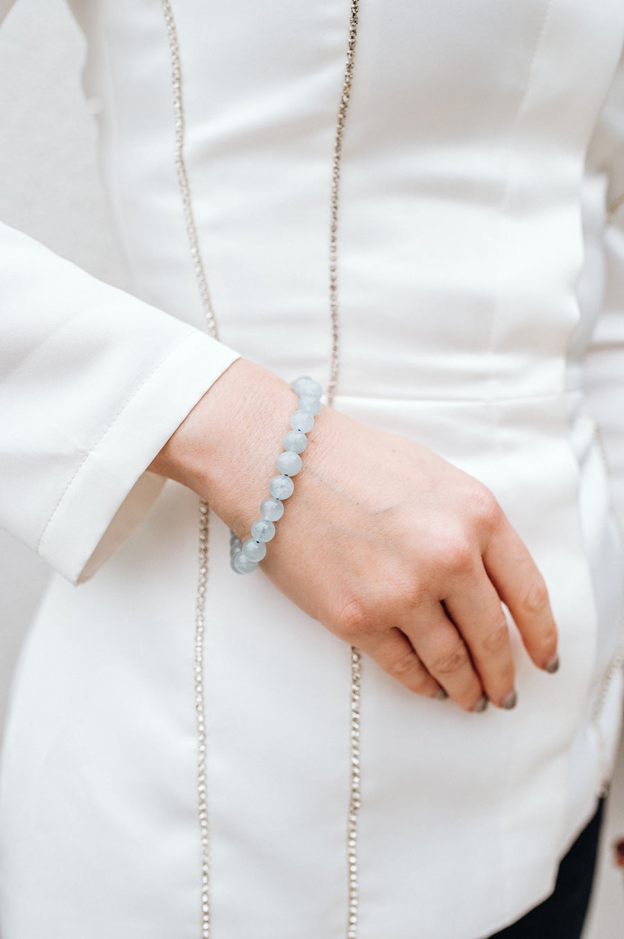 Bracelet en perles d’aigue-marine