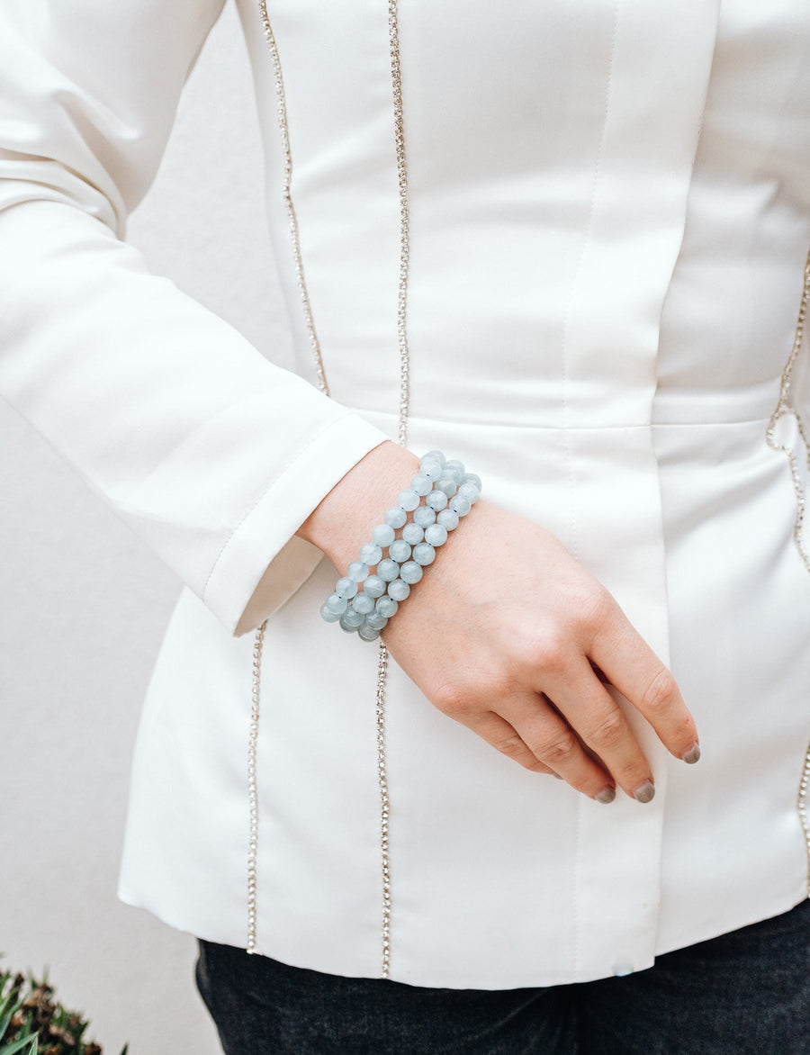 Bracelet en perles d’aigue-marine