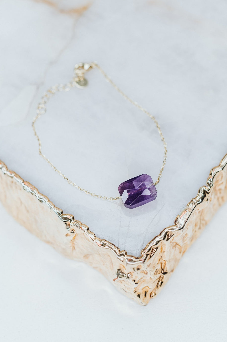 Bracelet en améthyste carré