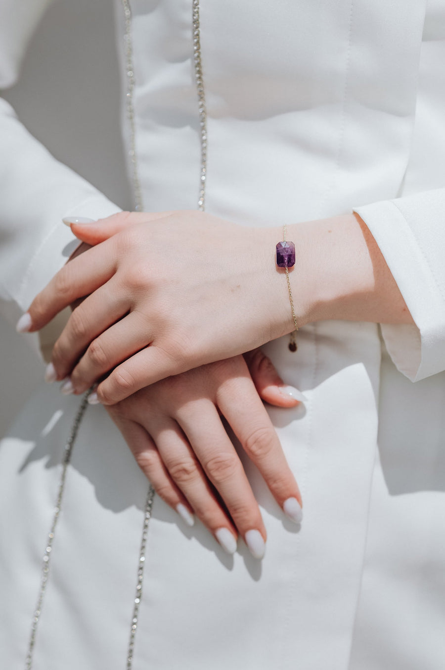 Bracelet en améthyste carré