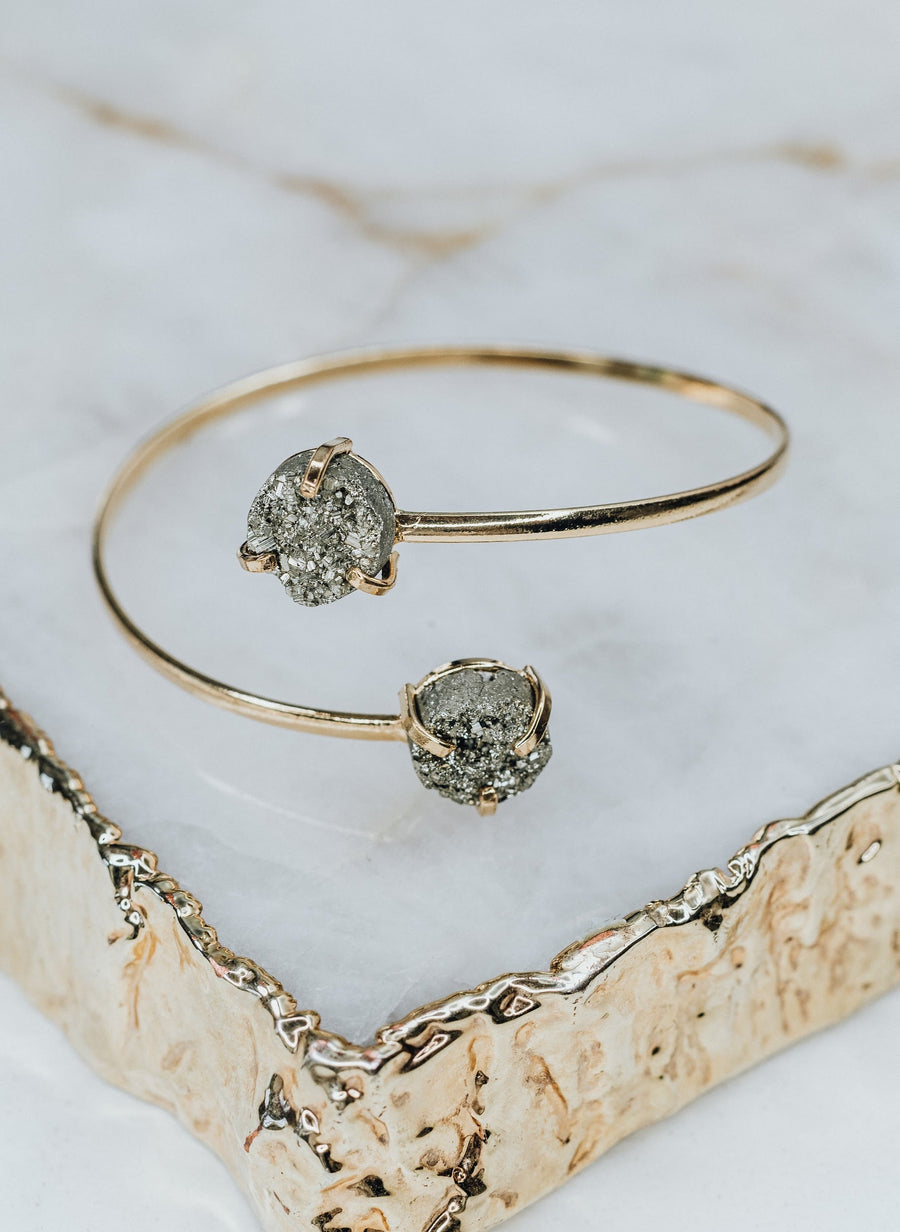 Bracelet double en pyrite