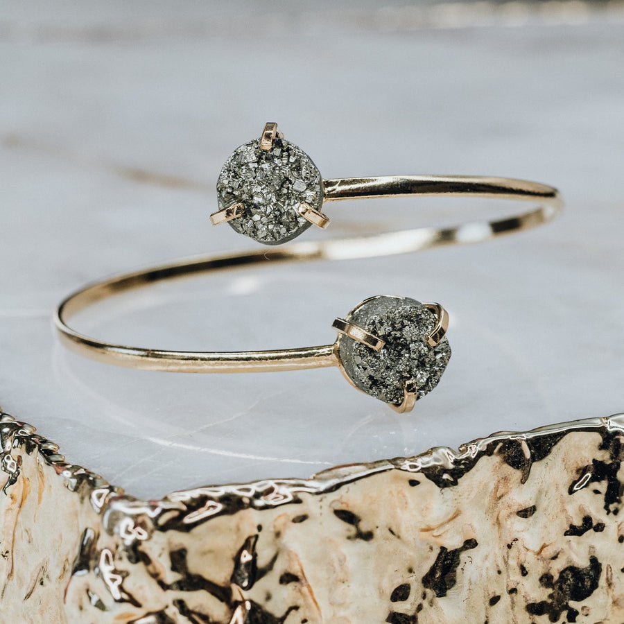 Bracelet double en pyrite