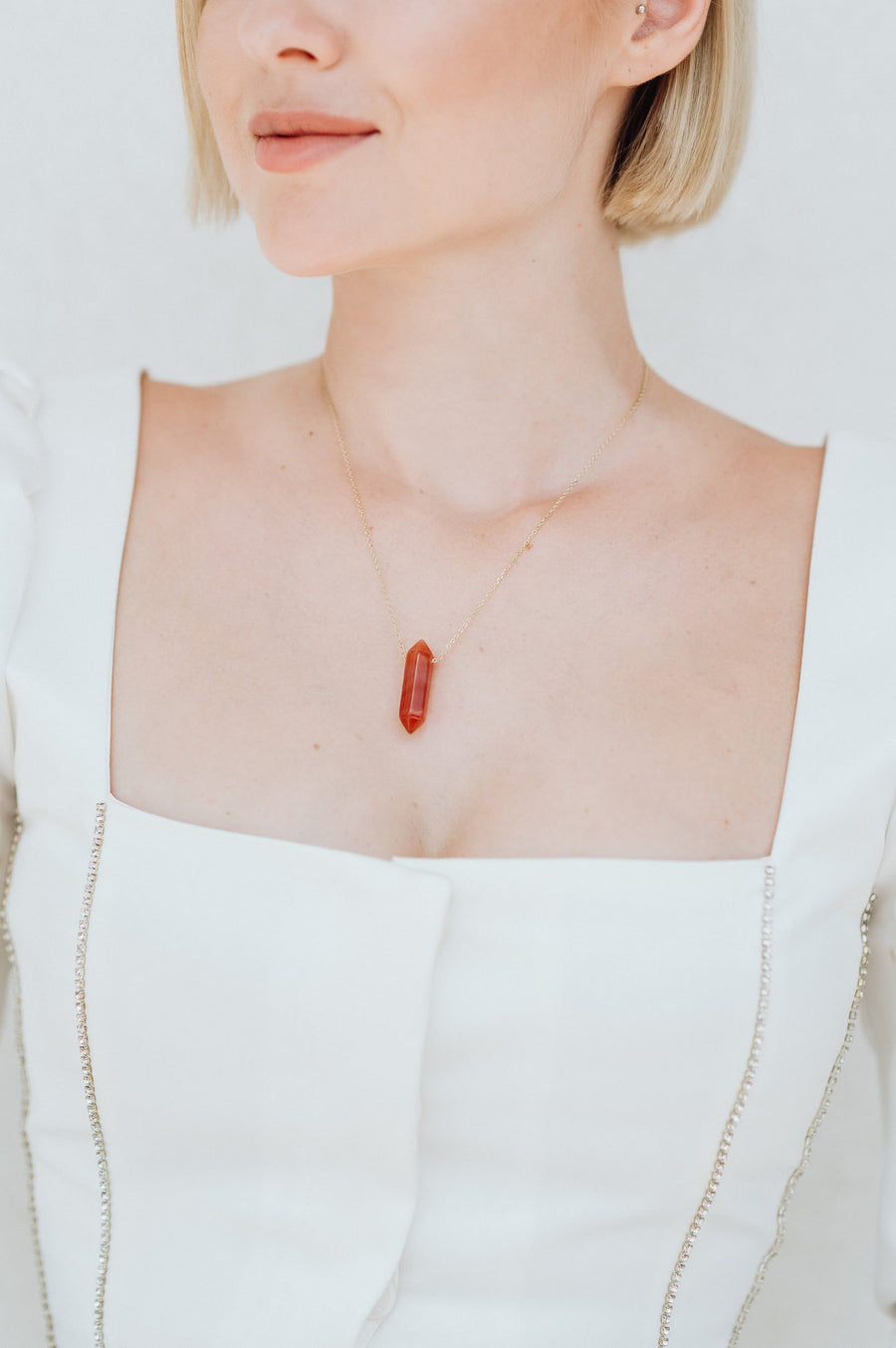 Collier à pointes en cornaline