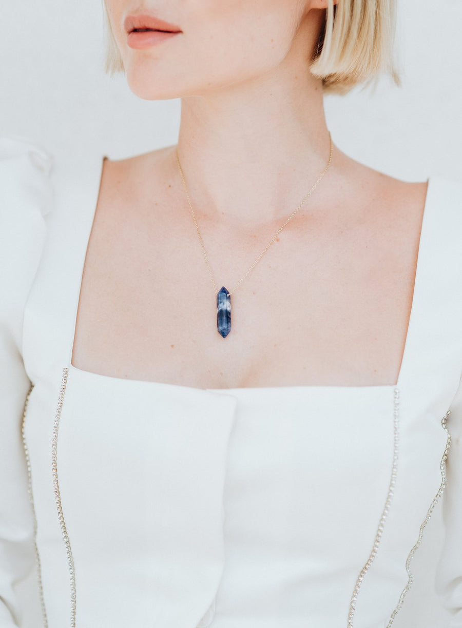 Sodalite point necklace