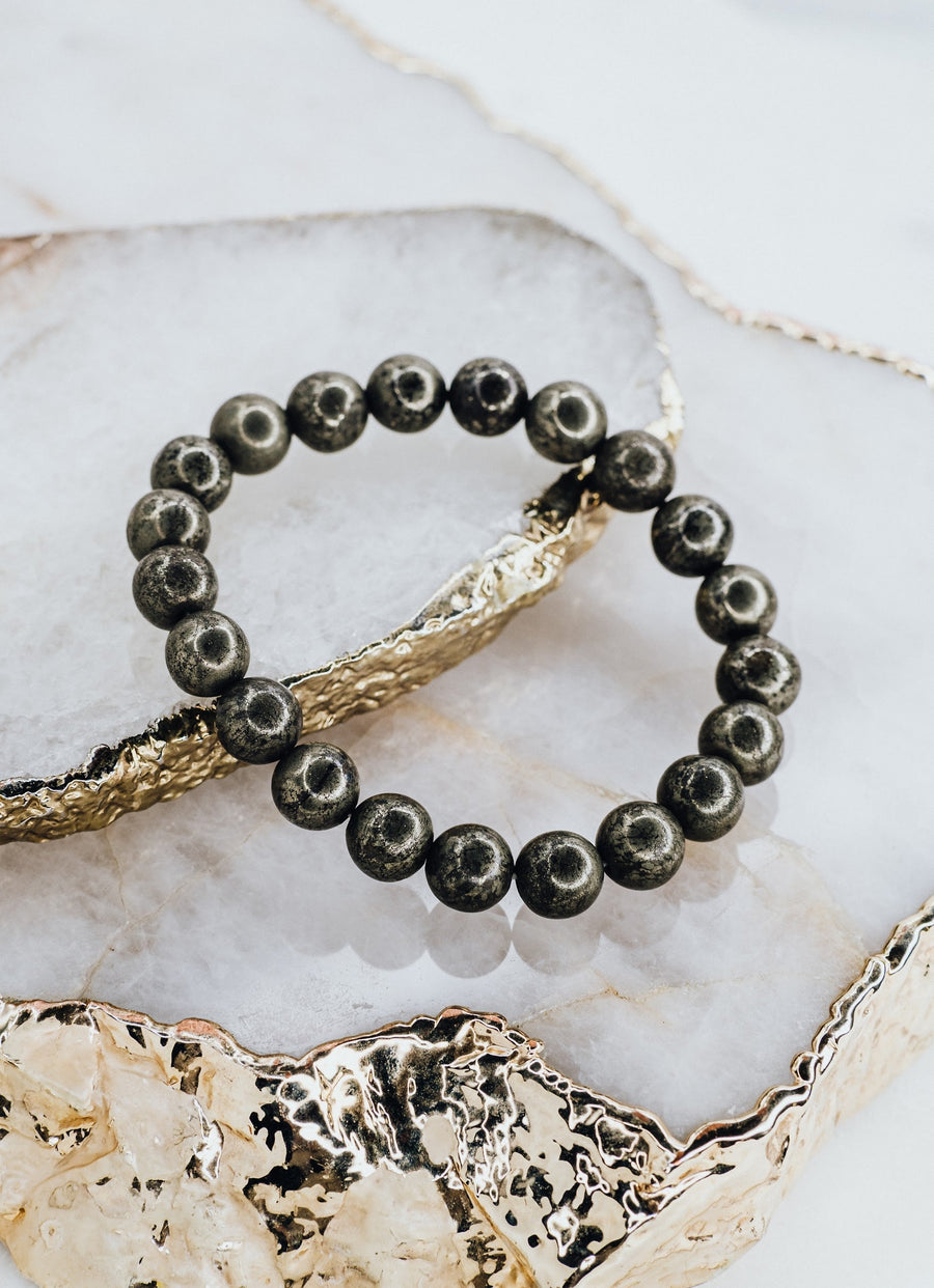 Pyrite beaded bracelet