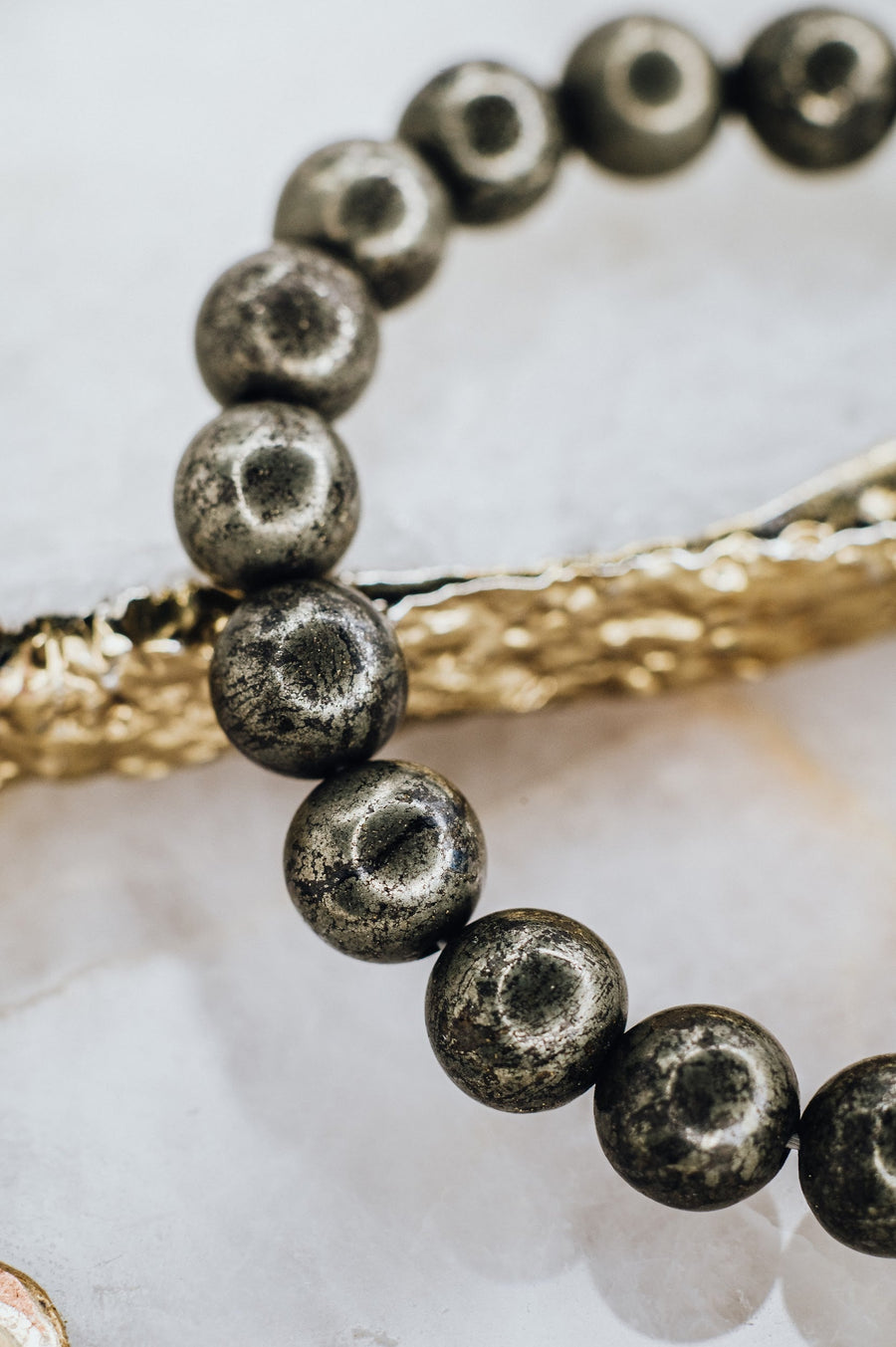 Pyrite beaded bracelet