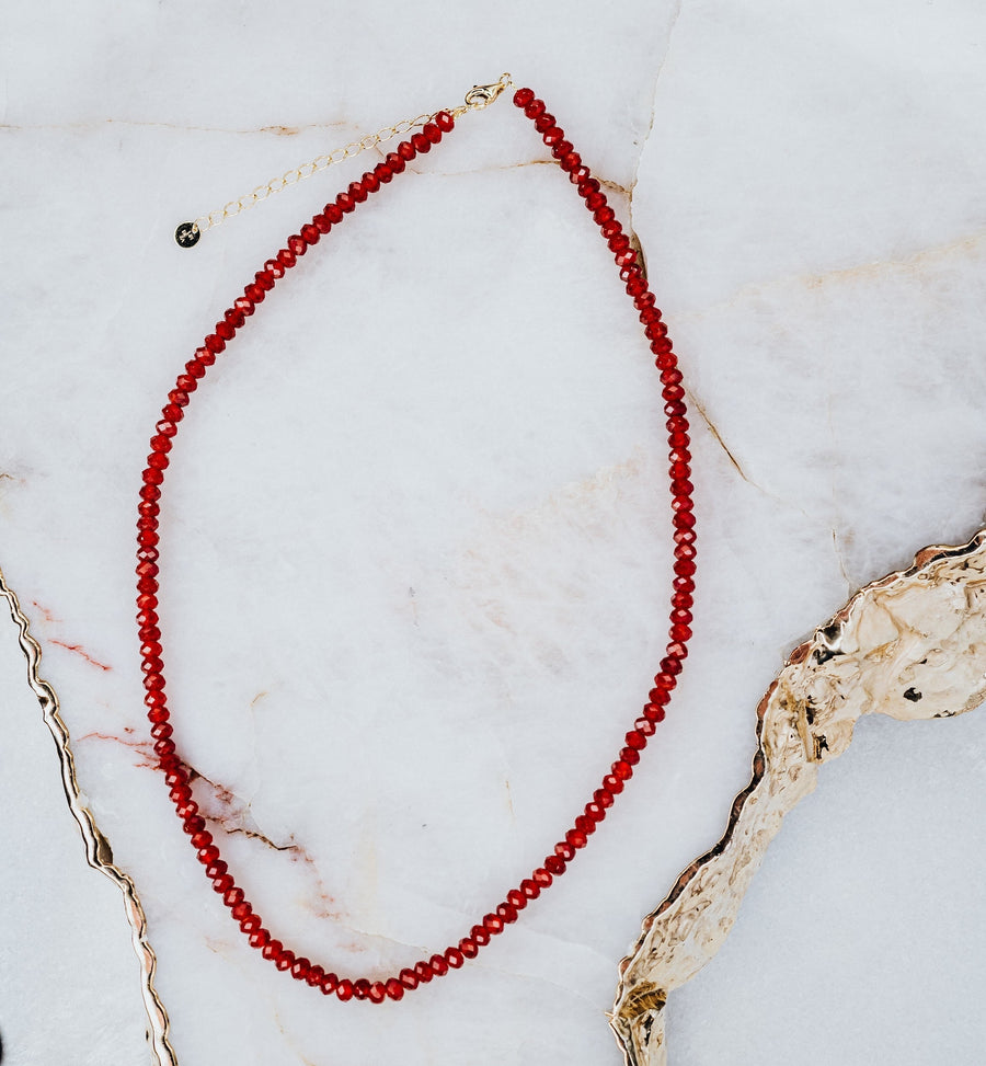 Collier en cornaline à facettes