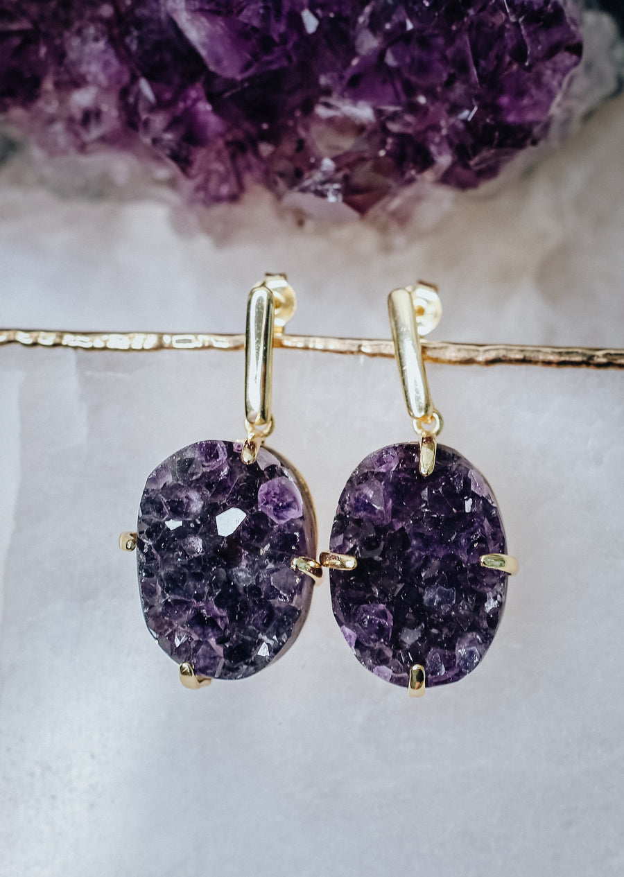 Amethyst silver earrings