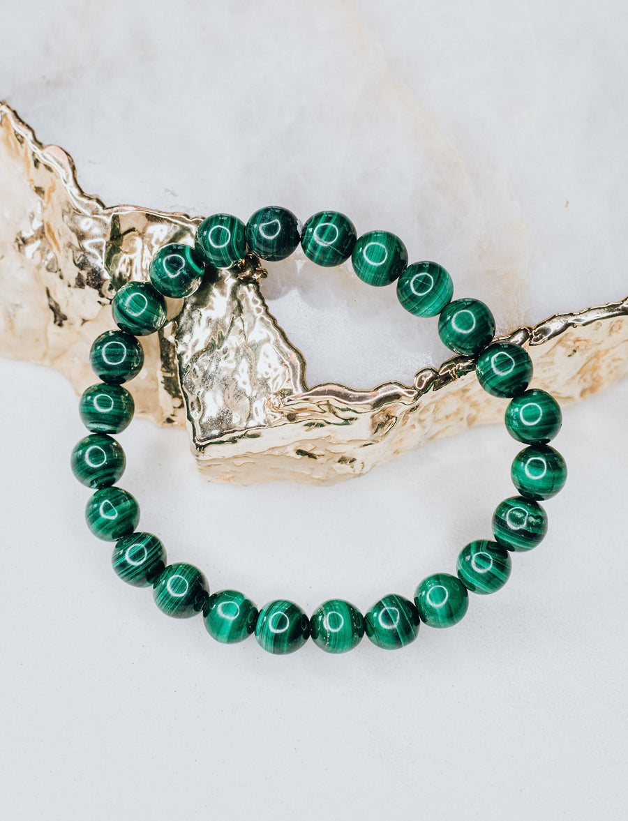 Bracelet en perles de malachite