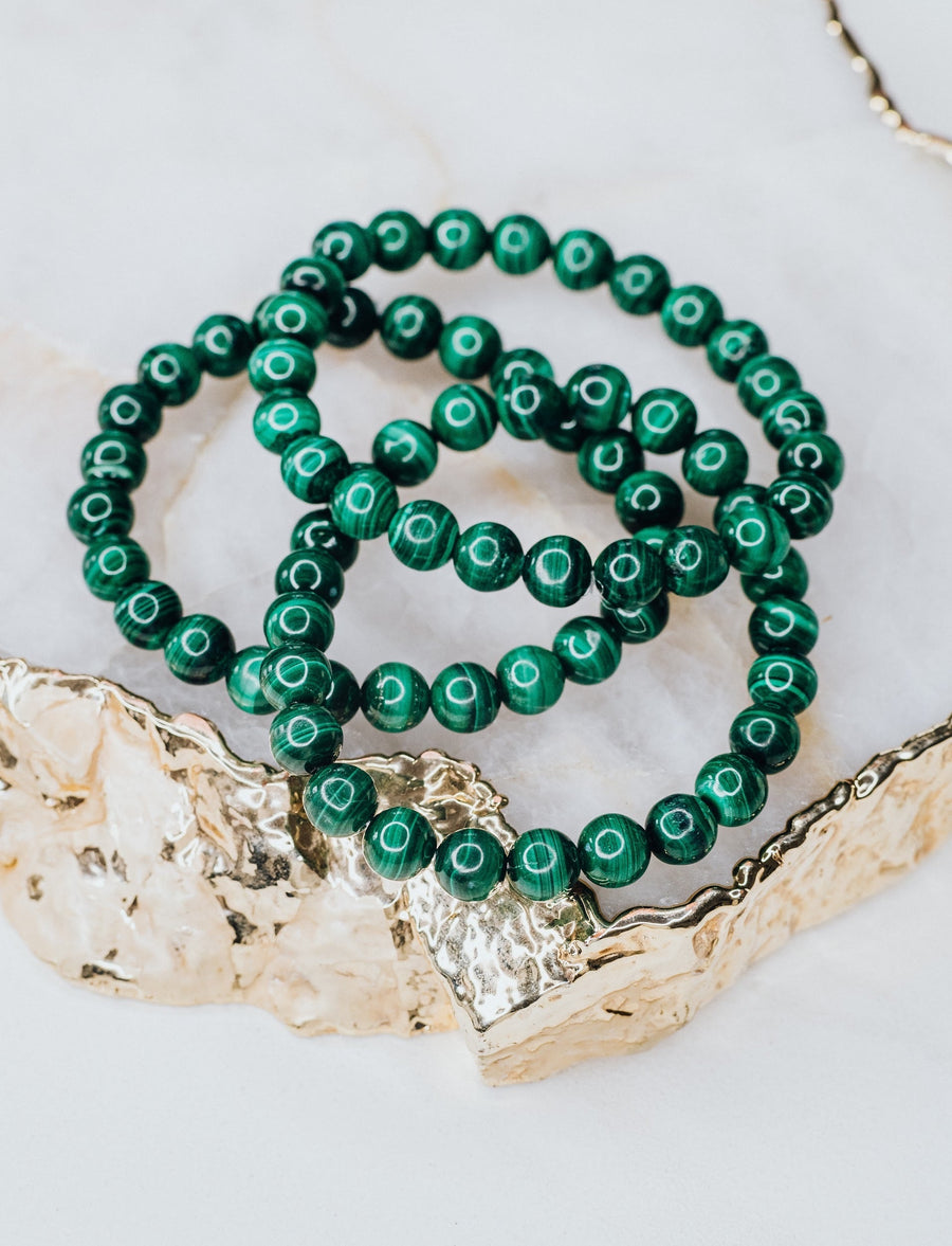 Bracelet en perles de malachite