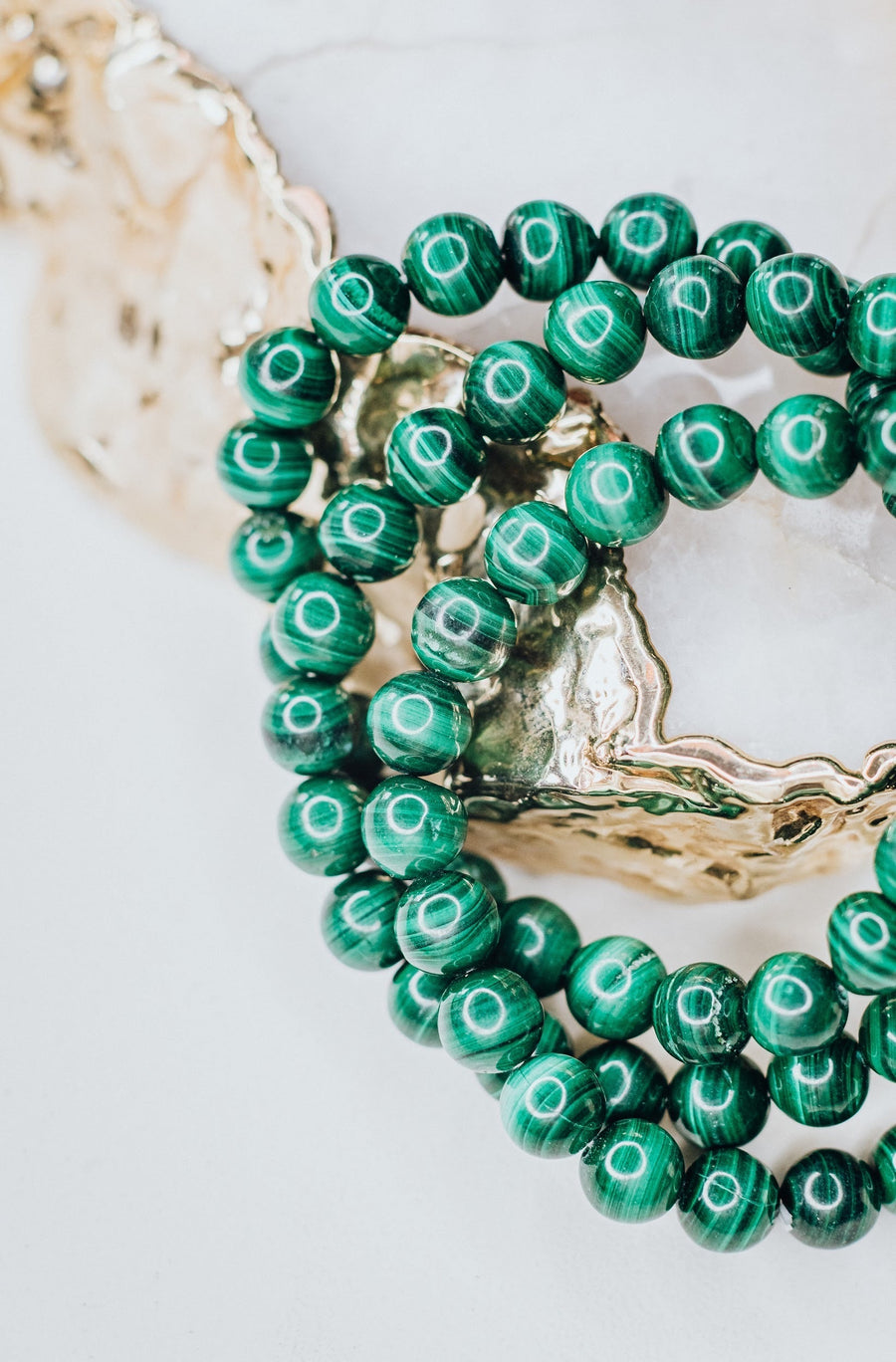 Bracelet en perles de malachite