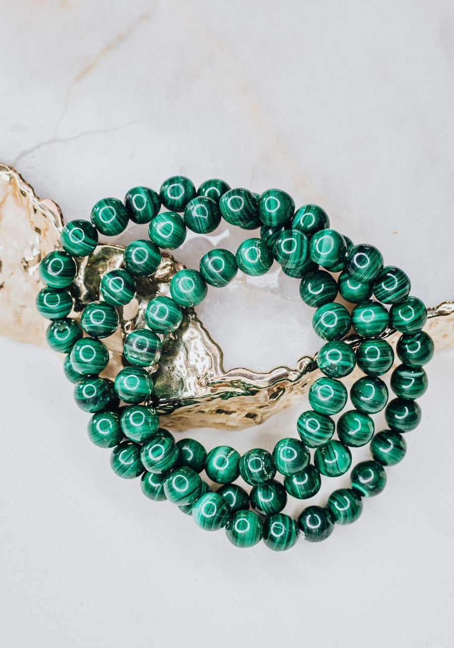 Bracelet en perles de malachite