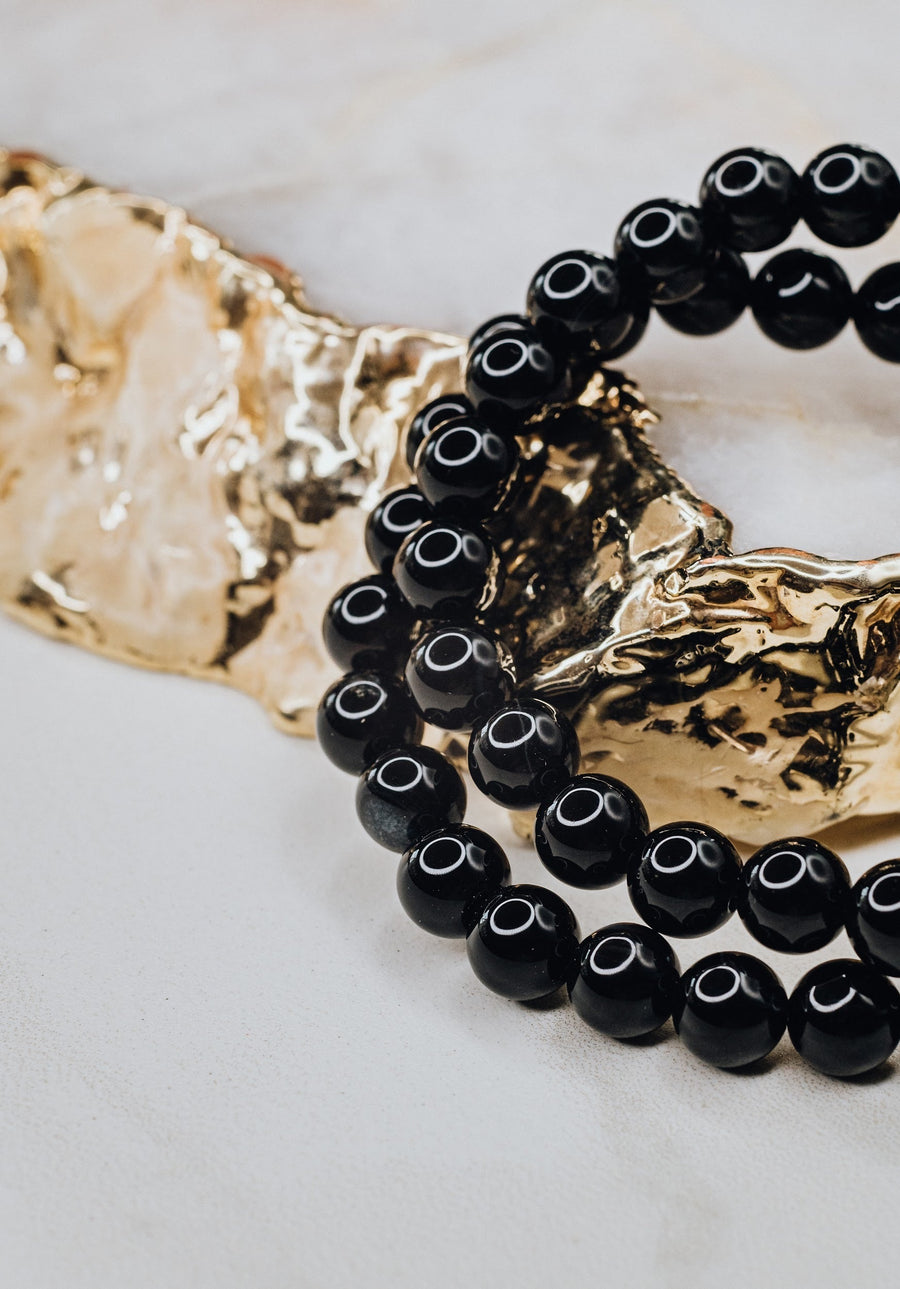 Black Onyx beaded bracelet