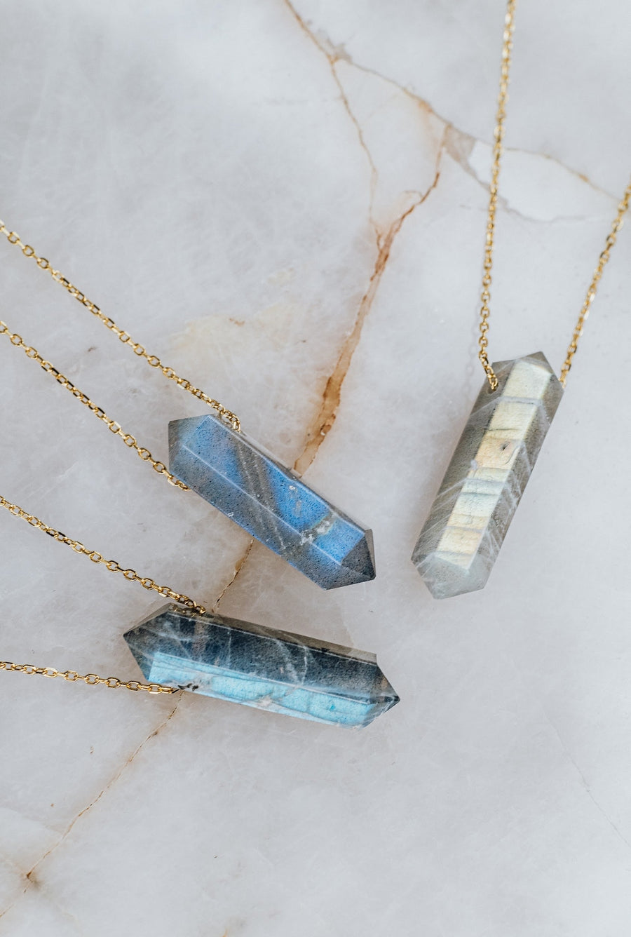 Collier à pointes en labradorite