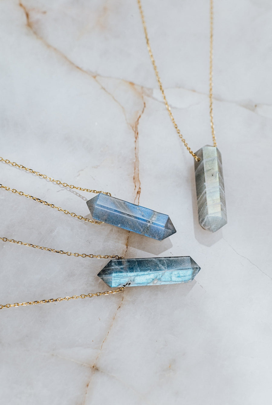 Collier à pointes en labradorite